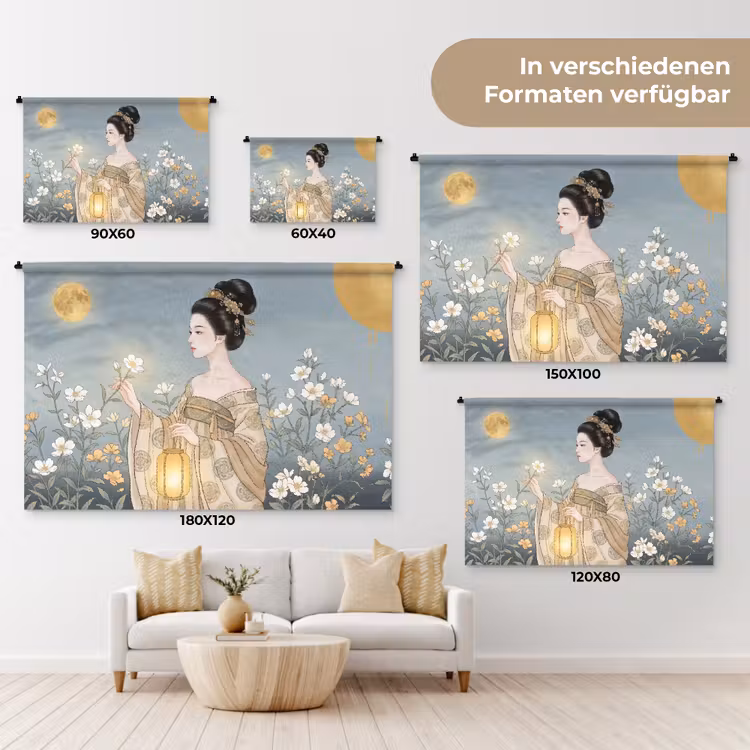 Aziatisch - Vrouw - Kimono Wandkleed katoen klein -tsfeer8_DE