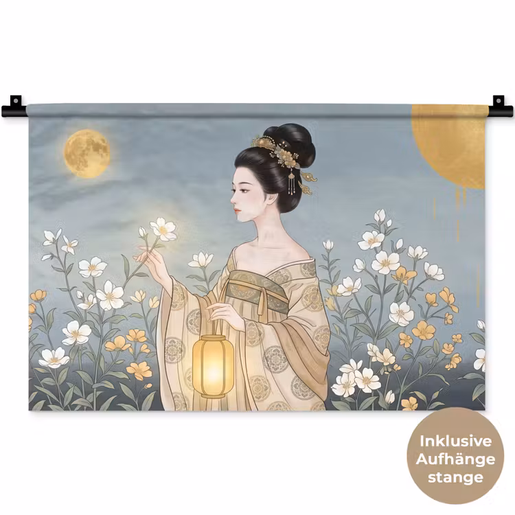 Aziatisch - Vrouw - Kimono Wandkleed katoen klein -t3d_DE