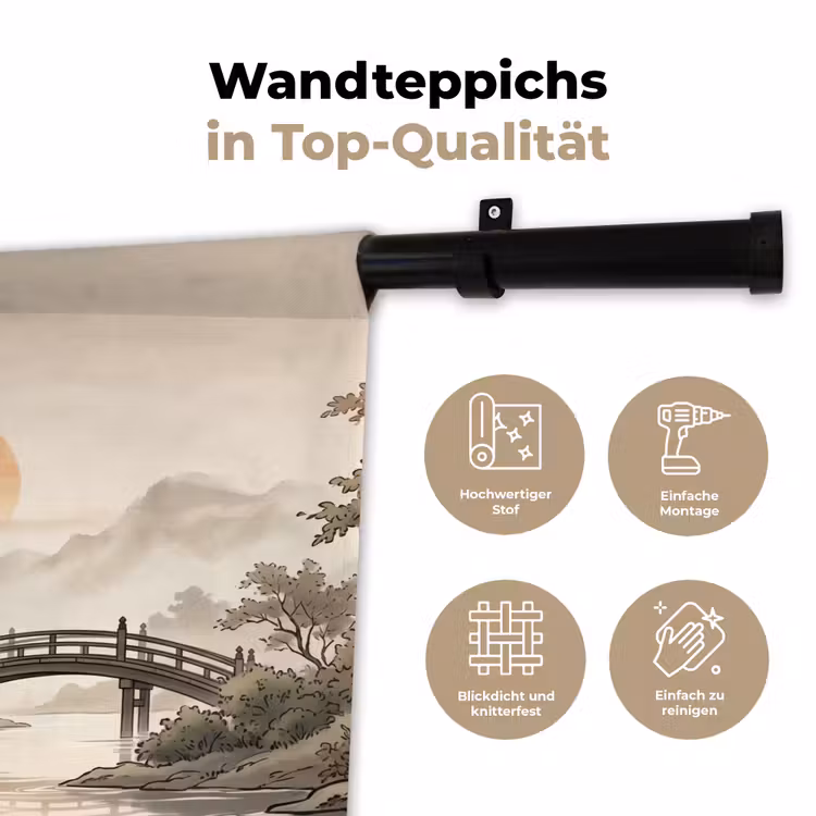 Azië - Landschap - Kleurrijk Wandkleed katoen klein -tsfeer2_DE