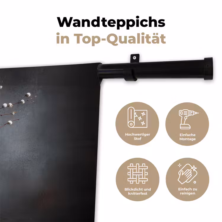 Takken - Vaas - Bolletjes - Wit Wandkleed katoen klein -tsfeer2_DE