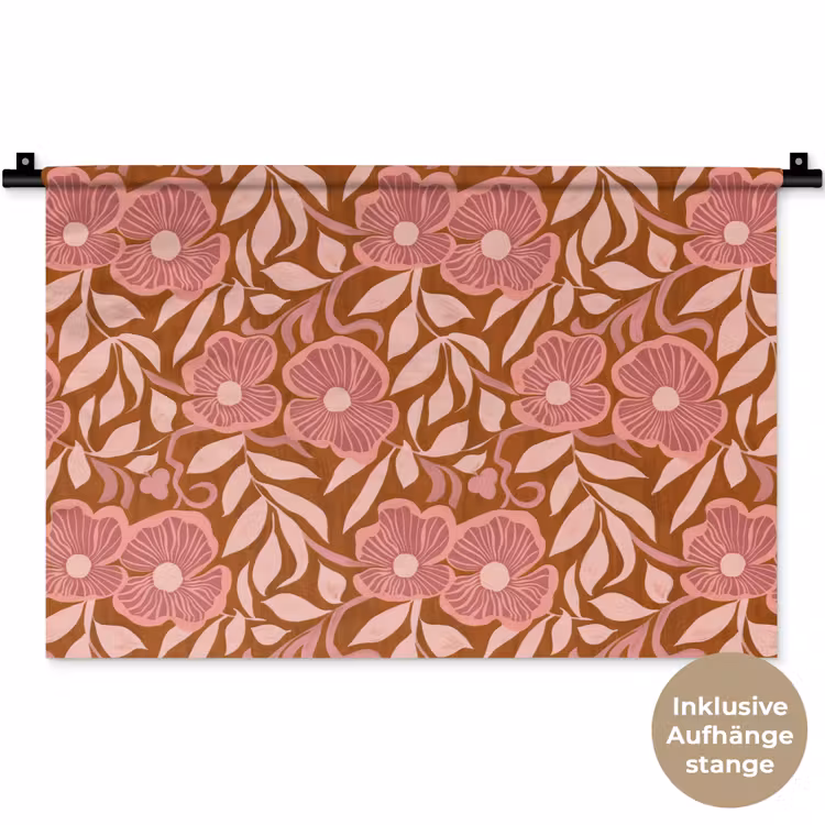 Sfeer - Bloemen - Roze Wandkleed katoen klein 269 -t3d_DE