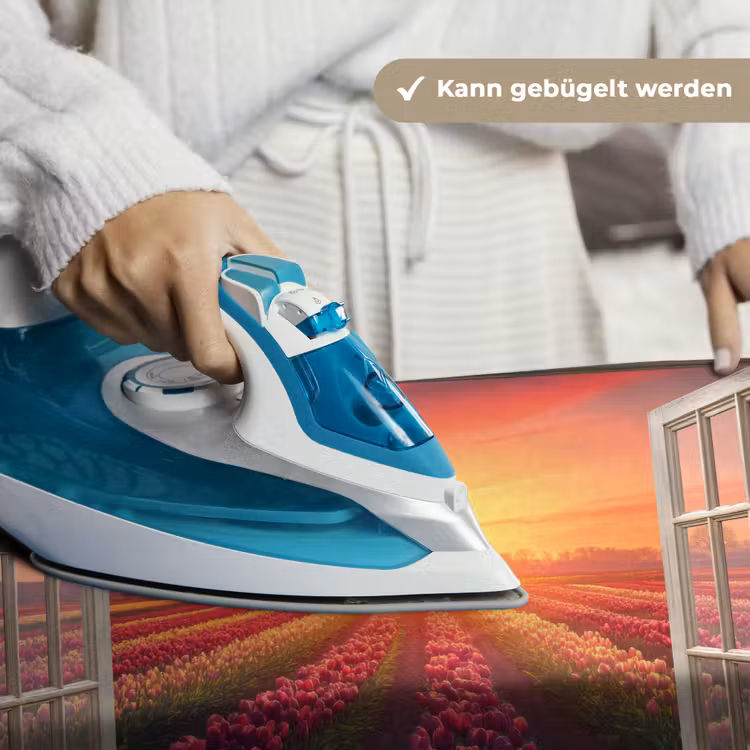 Doorkijk - Tulpen - Zonsondergang - Bloemen - Kleurrijk Wandkleed katoen klein -tsfeer9_DE