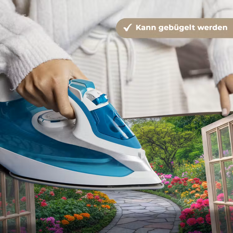 Doorkijk - Bloemen - Tuinpad - Natuur - Raam Wandkleed katoen klein -tsfeer9_DE