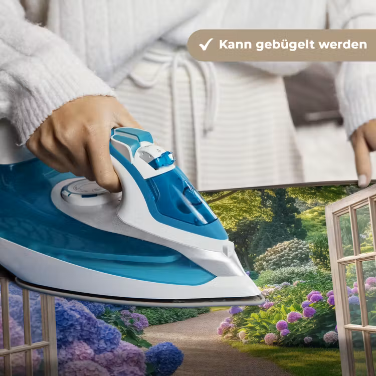 Doorkijk - Tuin - Raam - Hortensia - Bloemen Wandkleed katoen klein -tsfeer9_DE