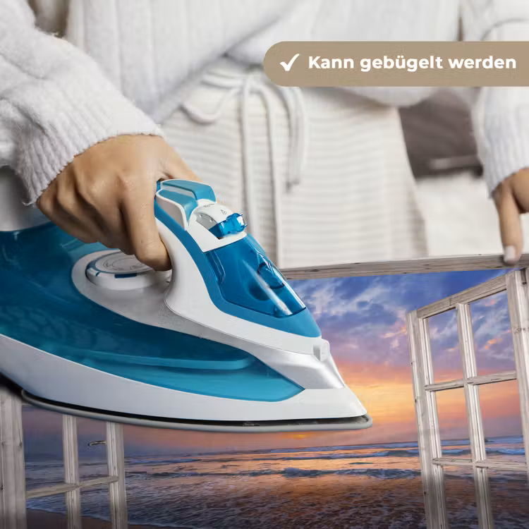 Doorkijk - Zee - Strand - Zonsondergang - Blauw Wandkleed katoen klein -tsfeer9_DE