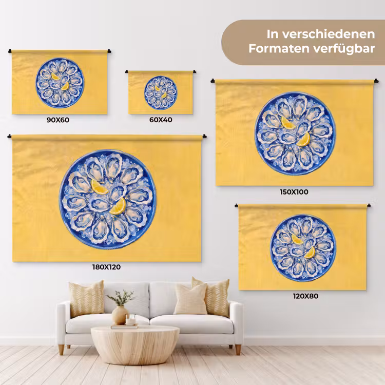 Oesters - Citroen - IJs - Modern - Geel Wandkleed katoen klein -tsfeer8_DE