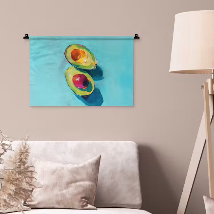 Avocado - Groen - Pit - Schaduw Wandkleed katoen klein -sfeer4