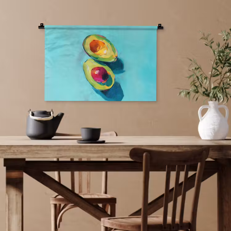 Avocado - Groen - Pit - Schaduw Wandkleed katoen klein -sfeer6