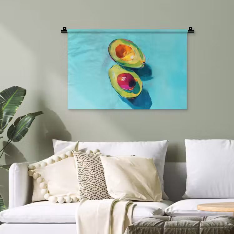 Avocado - Groen - Pit - Schaduw Wandkleed katoen klein -sfeer7