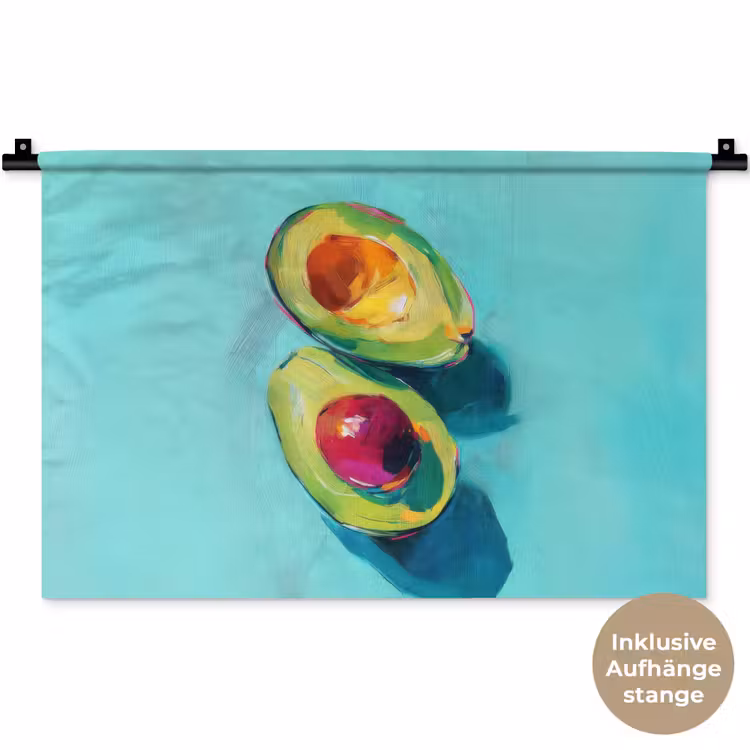 Avocado - Groen - Pit - Schaduw Wandkleed katoen klein -t3d_DE