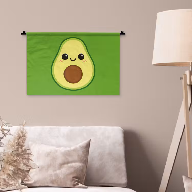 Avocado - Groen - Speels Wandkleed katoen klein -sfeer4