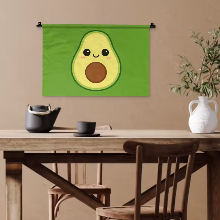 Avocado - Groen - Speels Wandkleed katoen klein -sfeer6