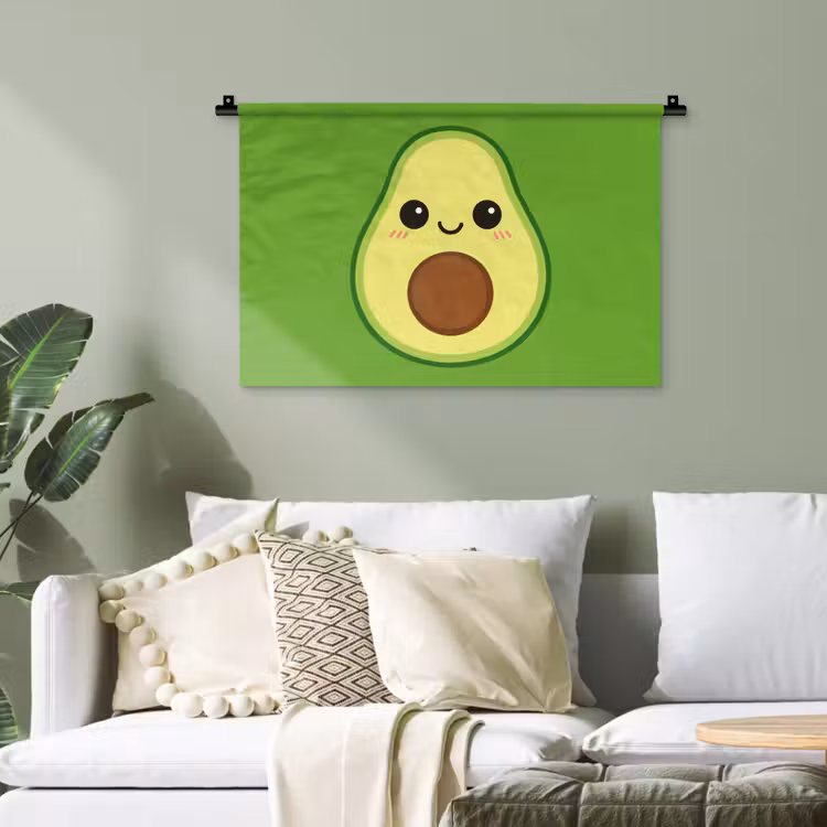 Avocado - Groen - Speels Wandkleed katoen klein -sfeer7