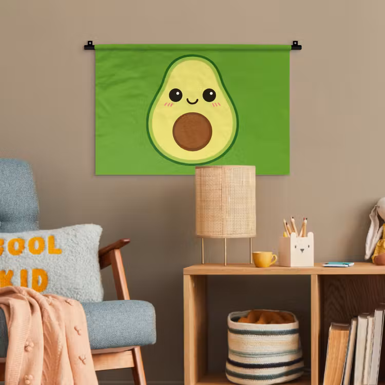 Avocado - Groen - Speels Wandkleed katoen klein -wsfeer4_kind