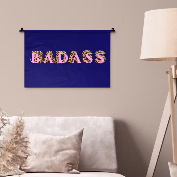 Badass - Panterpint - Schaduw - Roze Wandkleed katoen klein -sfeer4