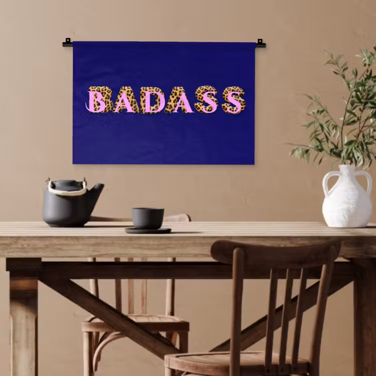 Badass - Panterpint - Schaduw - Roze Wandkleed katoen klein -sfeer6