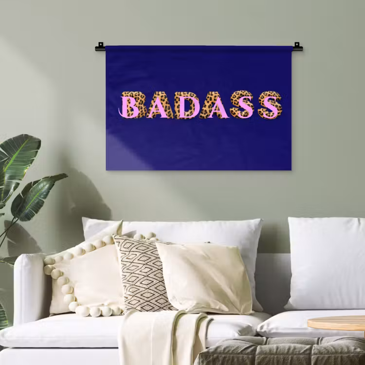 Badass - Panterpint - Schaduw - Roze Wandkleed katoen klein -sfeer7