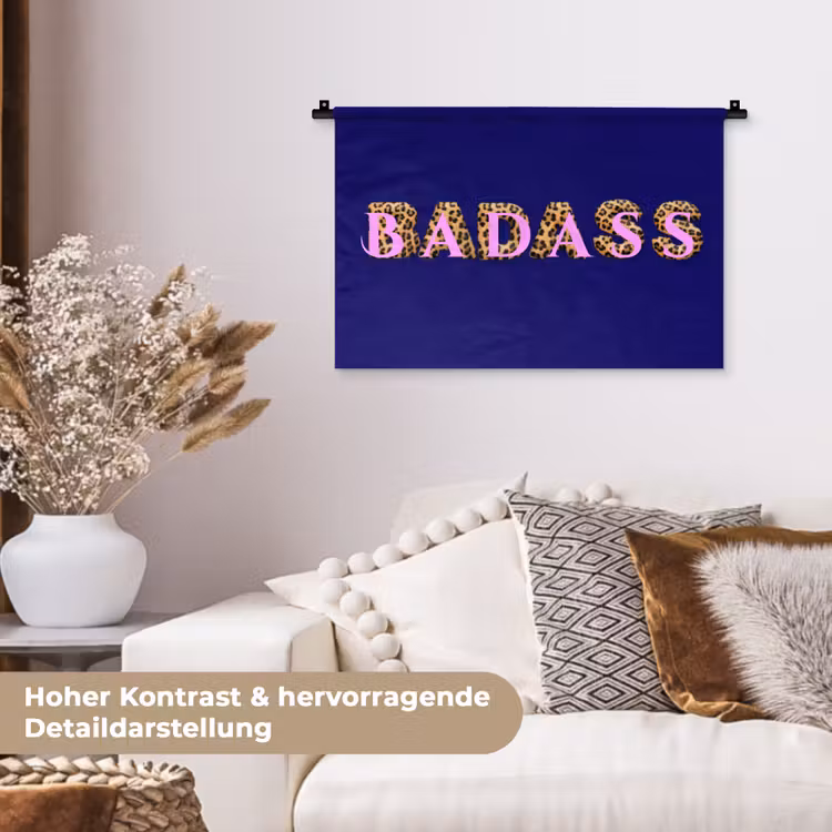 Badass - Panterpint - Schaduw - Roze Wandkleed katoen klein -tsfeer1_DE