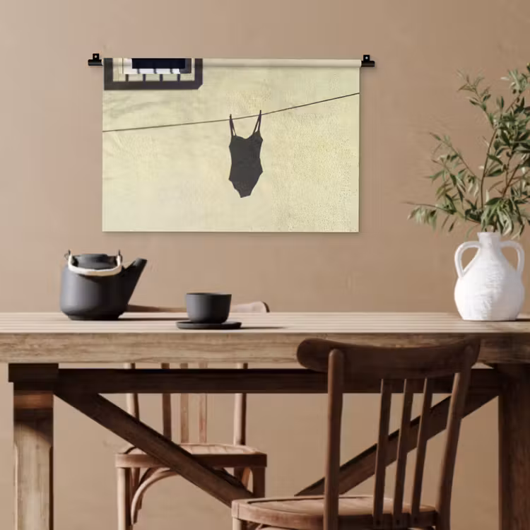 Badpak - Schaduw - Muur - Zomer - Minimalistisch Wandkleed katoen klein -sfeer6