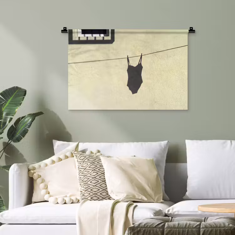 Badpak - Schaduw - Muur - Zomer - Minimalistisch Wandkleed katoen klein -sfeer7