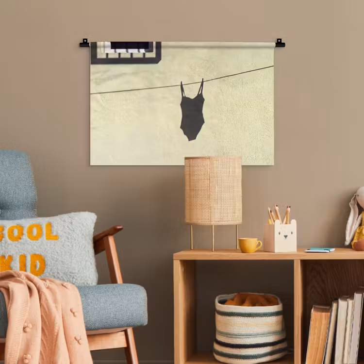 Badpak - Schaduw - Muur - Zomer - Minimalistisch Wandkleed katoen klein -wsfeer4_kind