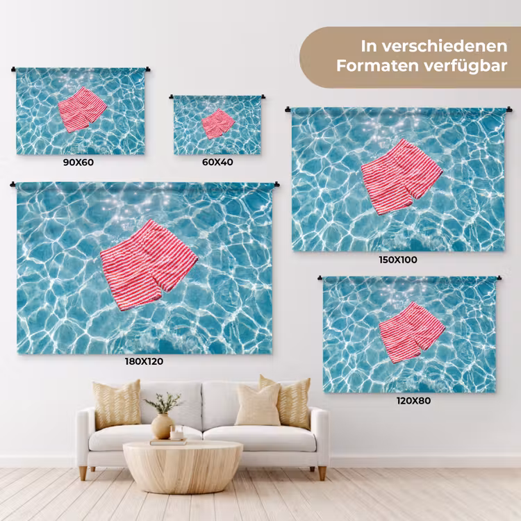 Zwemkleding - Gestreept - Water - Zomer - Rood-wit Wandkleed katoen klein -tsfeer8_DE