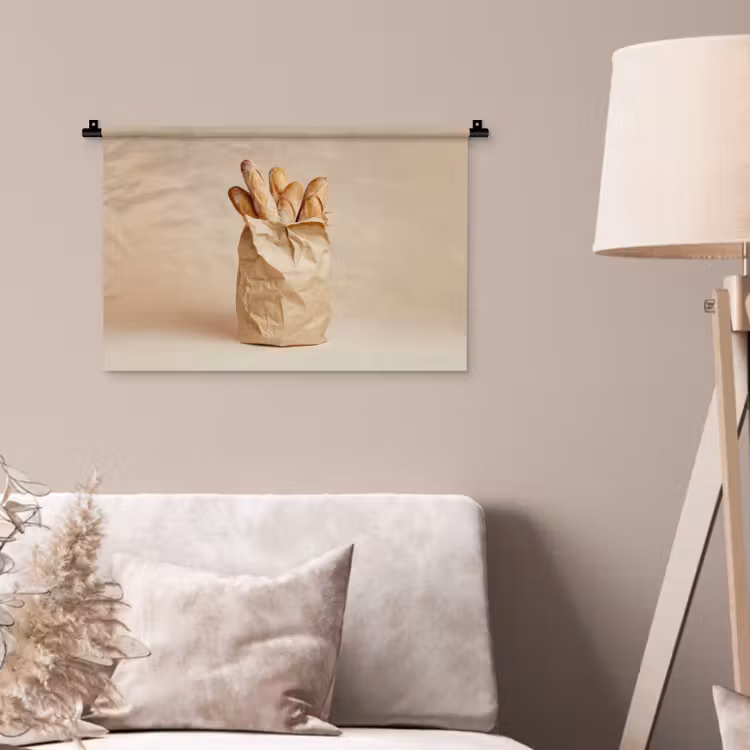 Baguette - Brood - Stokbrood - Beige Wandkleed katoen klein -sfeer4