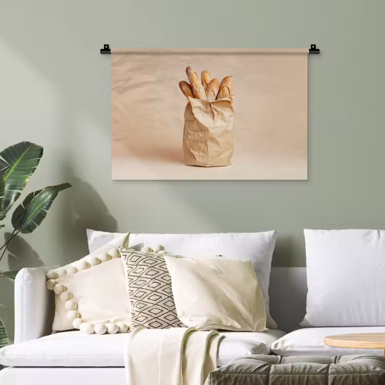 Baguette - Brood - Stokbrood - Beige Wandkleed katoen klein -sfeer7
