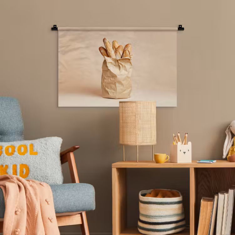 Baguette - Brood - Stokbrood - Beige Wandkleed katoen klein -wsfeer4_kind