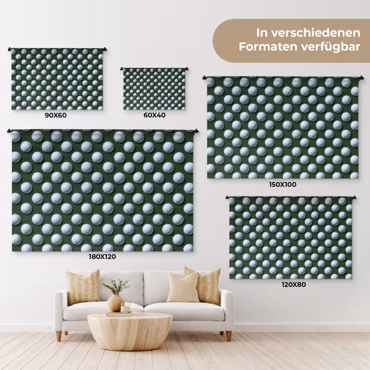 Ballen - Golf - Groen Wandkleed katoen klein 269 -tsfeer8_DE