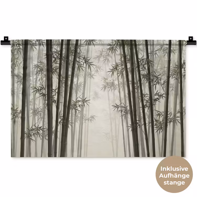 Bamboe - Bos - Mist - Natuur Wandkleed katoen klein -t3d_DE