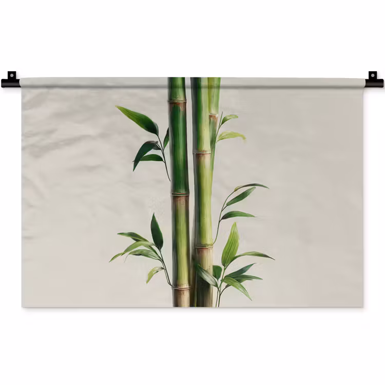 Bamboestengels - Sierlijk - Groen Wandkleed katoen klein -zz3d