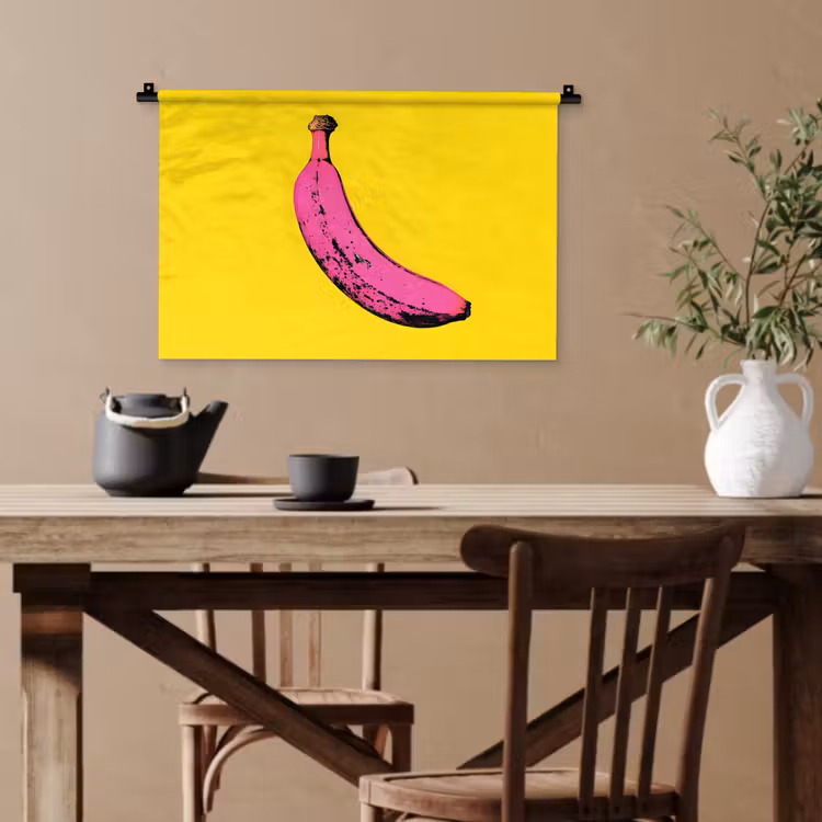 Banaan - Grafisch - Geel Wandkleed katoen klein -sfeer6