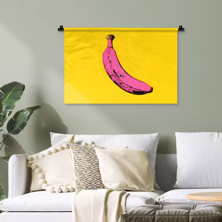 Banaan - Grafisch - Geel Wandkleed katoen klein -sfeer7