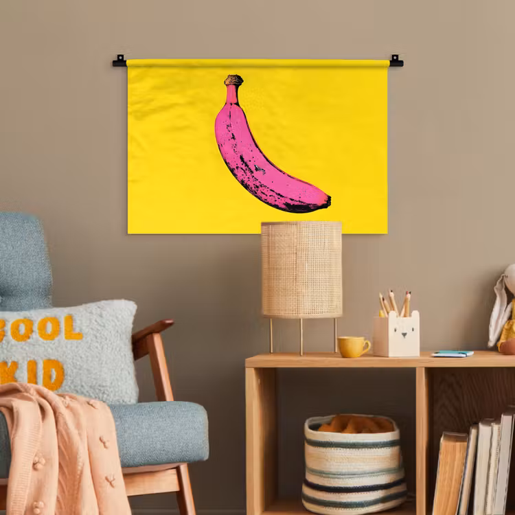 Banaan - Grafisch - Geel Wandkleed katoen klein -wsfeer4_kind
