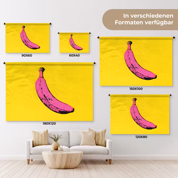 Banaan - Grafisch - Geel Wandkleed katoen klein -tsfeer8_DE