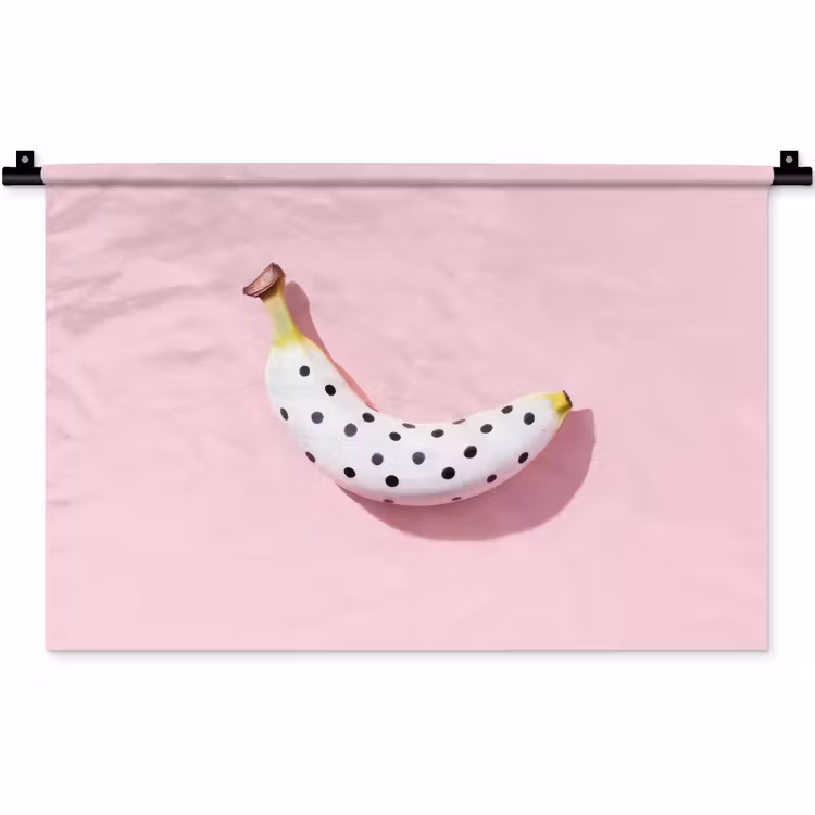 Banaan - Stippen - roze Wandkleed katoen klein -zz3d