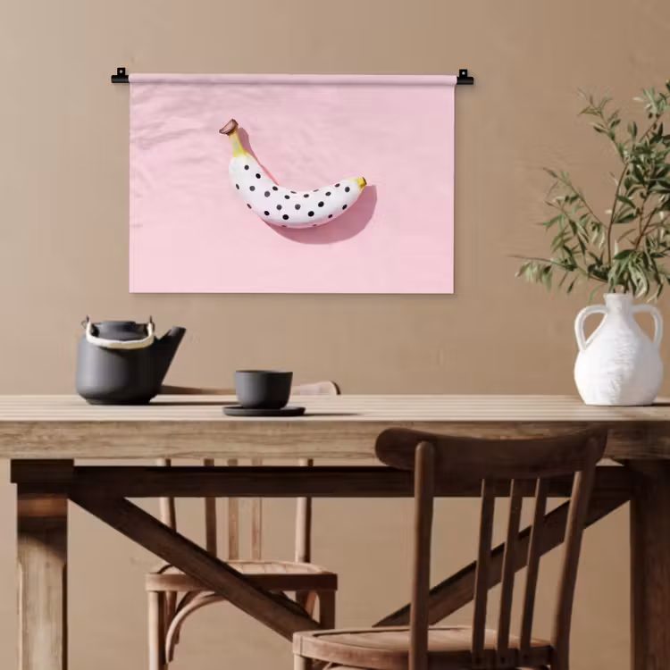 Banaan - Stippen - roze Wandkleed katoen klein -sfeer6