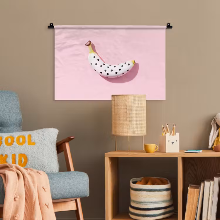 Banaan - Stippen - roze Wandkleed katoen klein -wsfeer4_kind