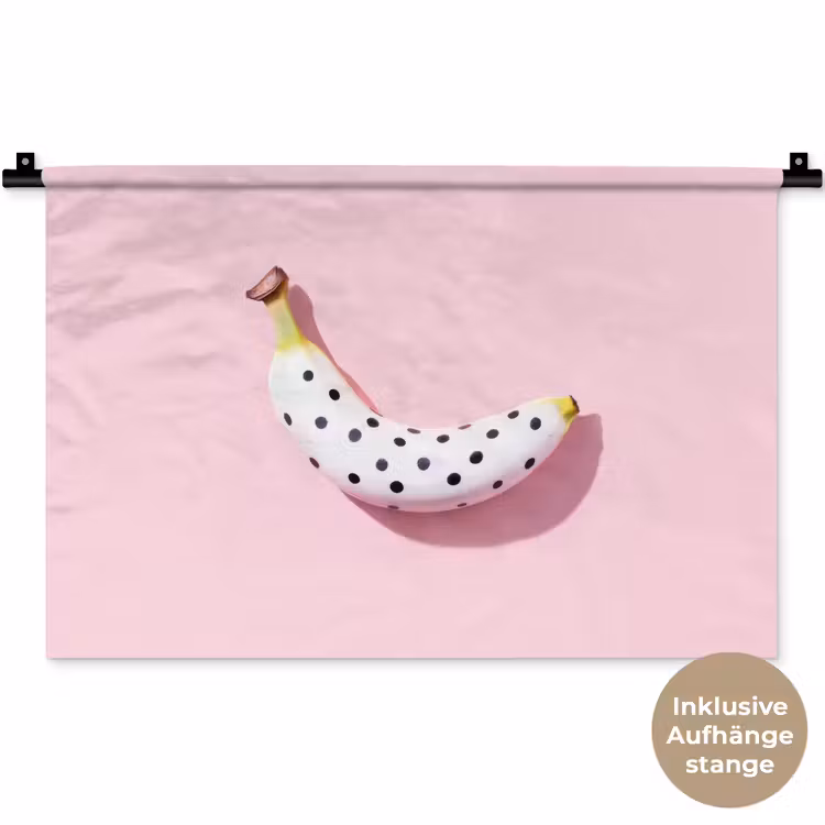Banaan - Stippen - roze Wandkleed katoen klein -t3d_DE