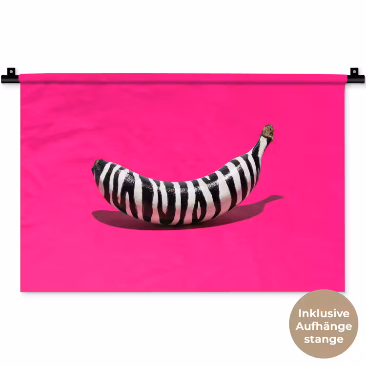 Banaan - Zebraprint - Roze Wandkleed katoen klein -t3d_DE
