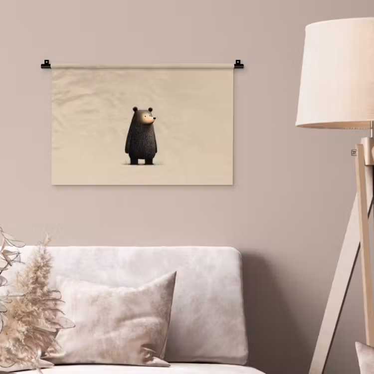 Beer - Donkerbruin - Minimalistisch Wandkleed katoen klein -sfeer4