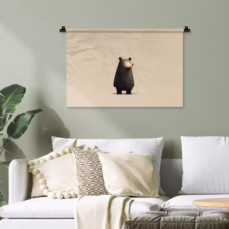 Beer - Donkerbruin - Minimalistisch Wandkleed katoen klein -sfeer7
