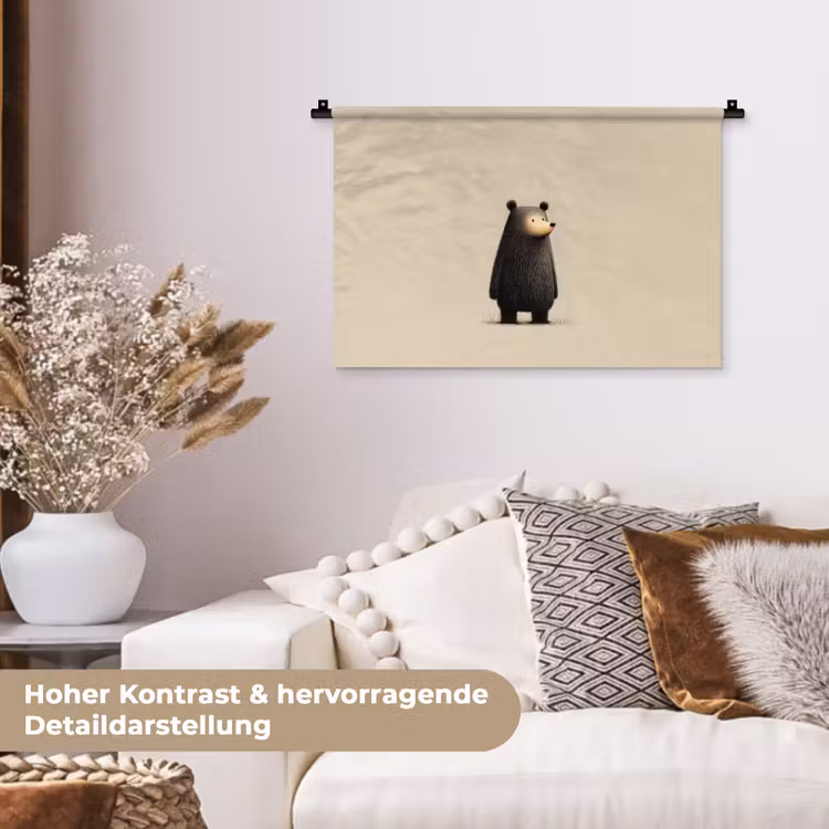 Beer - Donkerbruin - Minimalistisch Wandkleed katoen klein -tsfeer1_DE