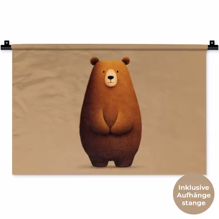 Beer - Minimalistisch - Bruin Wandkleed katoen klein -t3d_DE