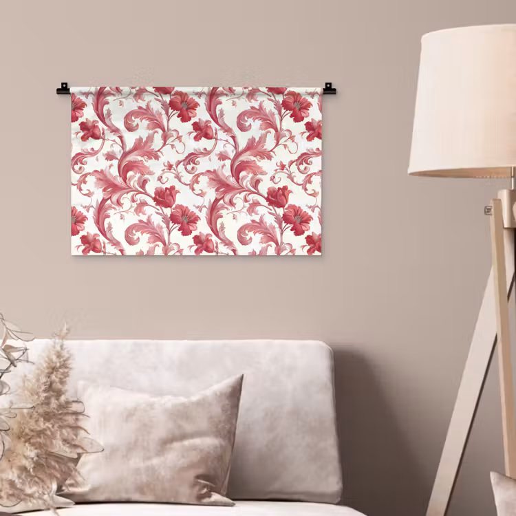 Barok - Patroon - Rood Wandkleed katoen klein 269 -sfeer4