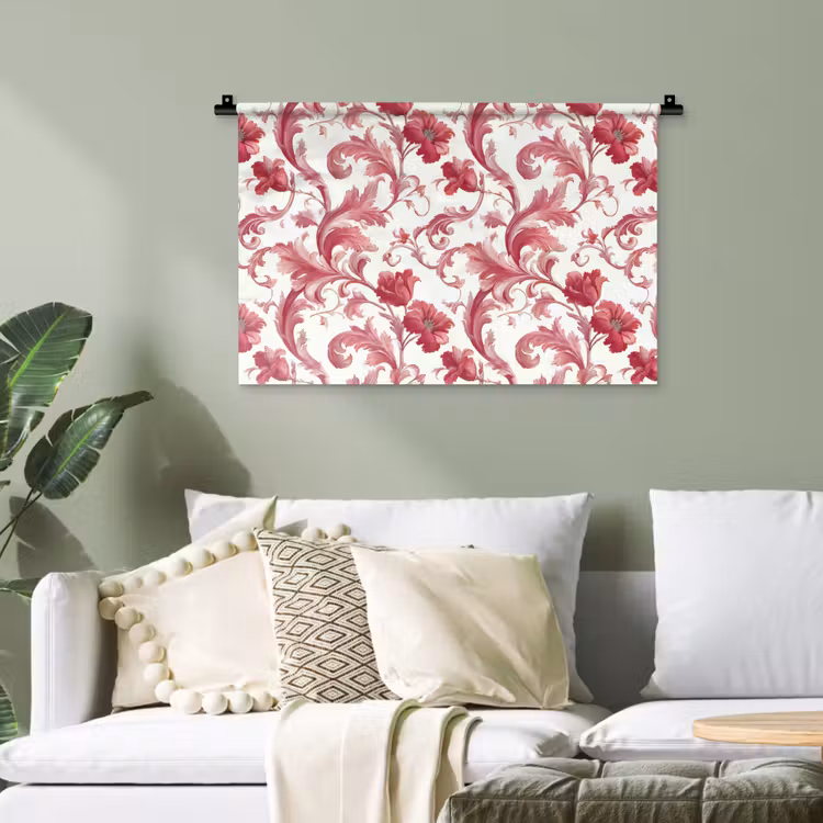 Barok - Patroon - Rood Wandkleed katoen klein 269 -sfeer7