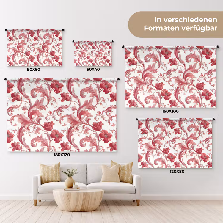 Barok - Patroon - Rood Wandkleed katoen klein 269 -tsfeer8_DE