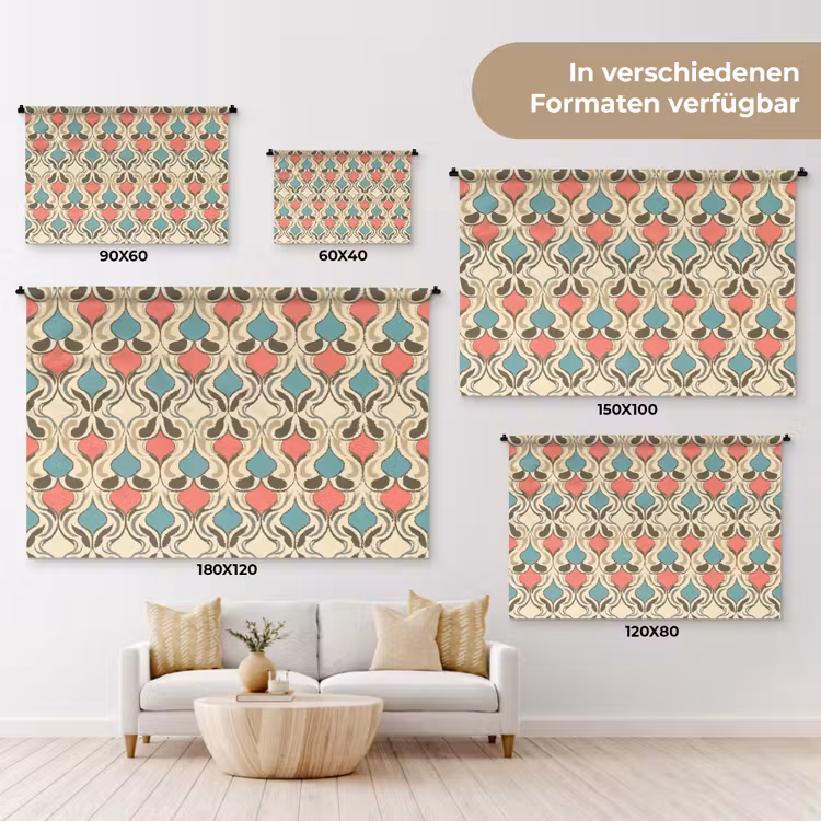 Barok - Retro - Kleurrijk Wandkleed katoen klein 269 -tsfeer8_DE
