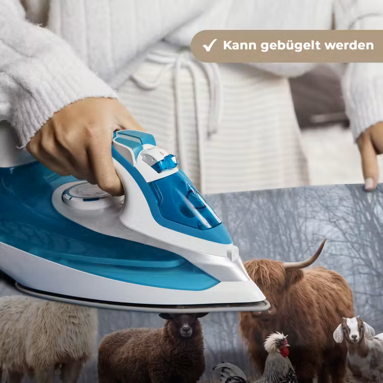Boerderijdieren - Groep - Mist - Natuur - Rustiek Wandkleed katoen klein -tsfeer9_DE